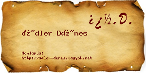 Ádler Dénes névjegykártya