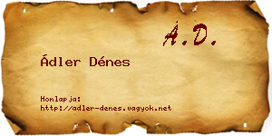Ádler Dénes névjegykártya