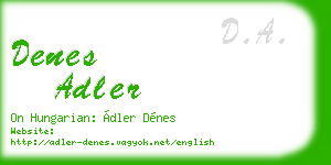 denes adler business card